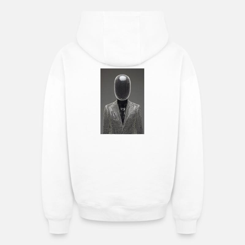 Combinaison LED Dotgrid - Sweat à capuche unisexe zippé oversize épais SPREAD - blanc