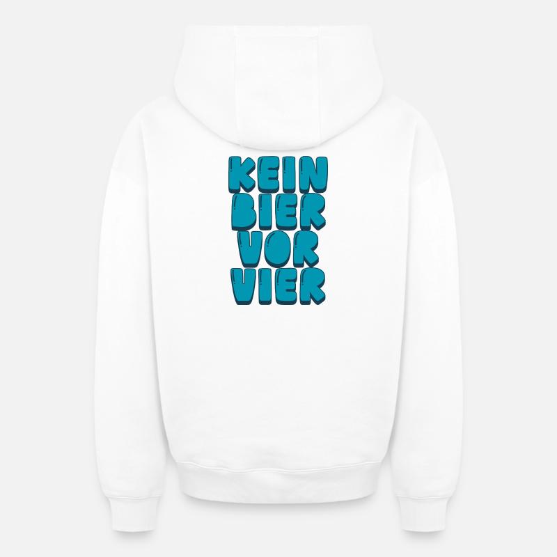 Kein Bier vor Vier - Oversized Heavyweight Unisex Zip Hoodie - Weiß