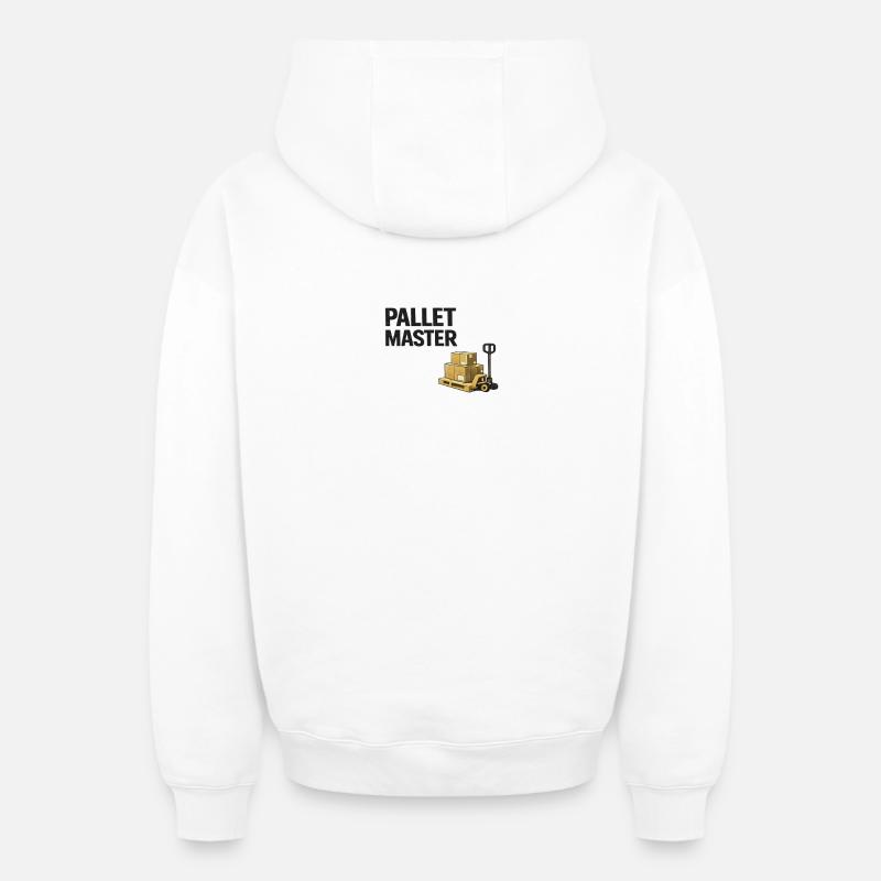 Maître palette : Élévateur d’entrepôt - Sweat à capuche unisexe zippé oversize épais SPREAD - blanc