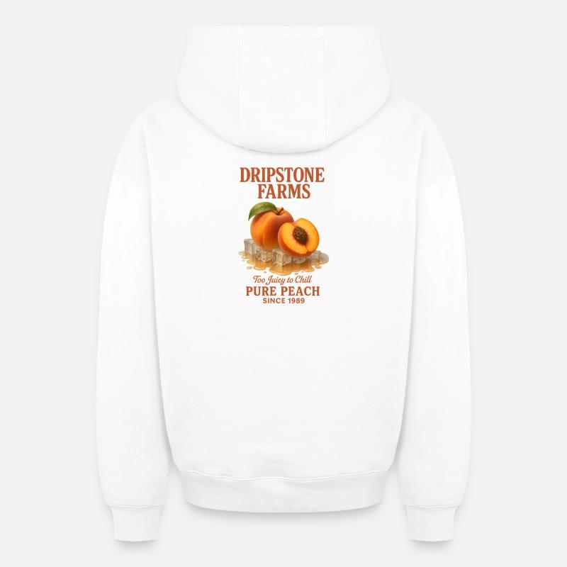 Été Pêcher Rétro - Sweat à capuche unisexe zippé oversize épais SPREAD - blanc