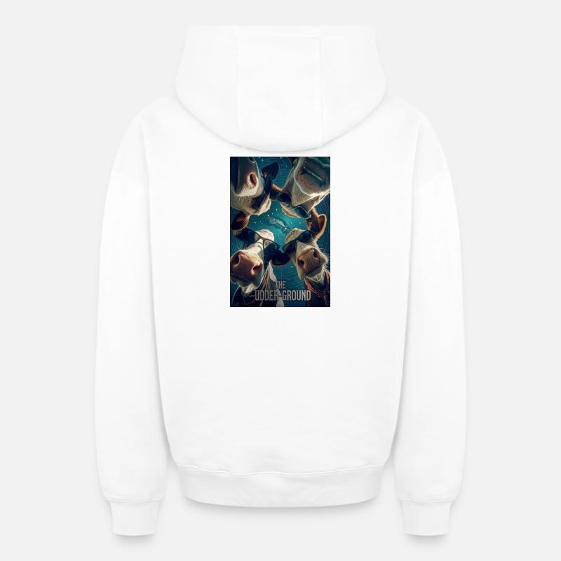 Troupeau Cosmic Sunglass - Sweat à capuche unisexe zippé oversize épais SPREAD - blanc