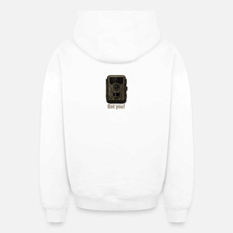 Caméra de chasse - Sweat à capuche unisexe zippé oversize épais SPREAD - blanc