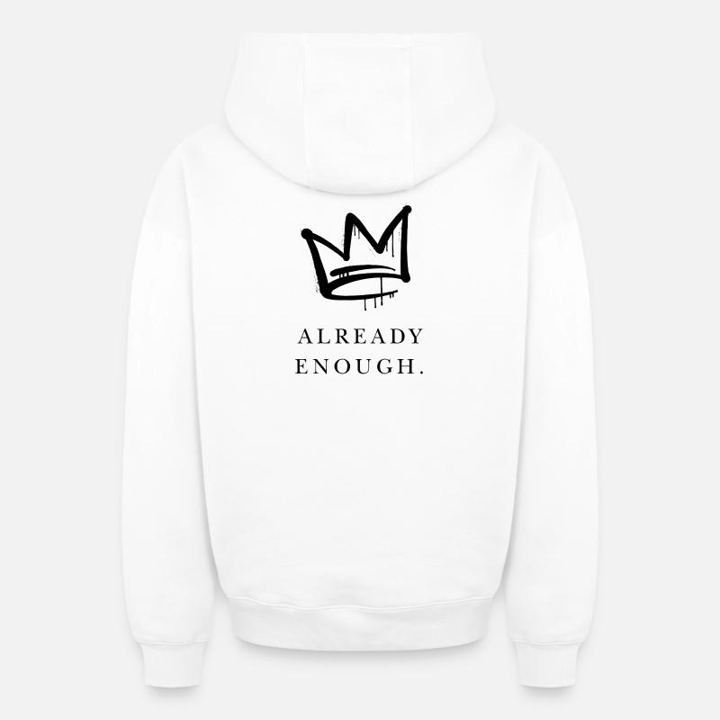 Ça suffit déjà - Sweat à capuche unisexe zippé oversize épais SPREAD - blanc