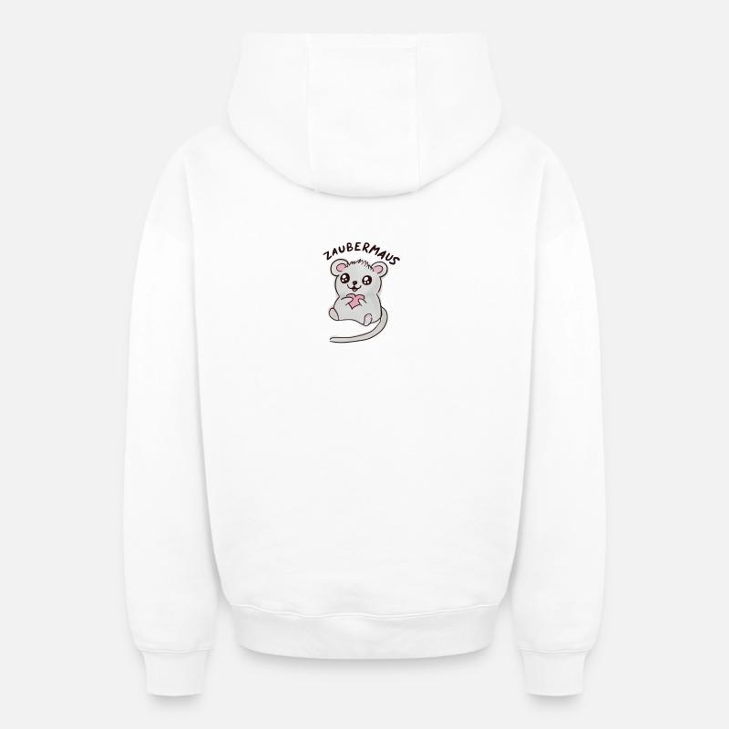 Souris magique - Sweat à capuche unisexe zippé oversize épais SPREAD - blanc