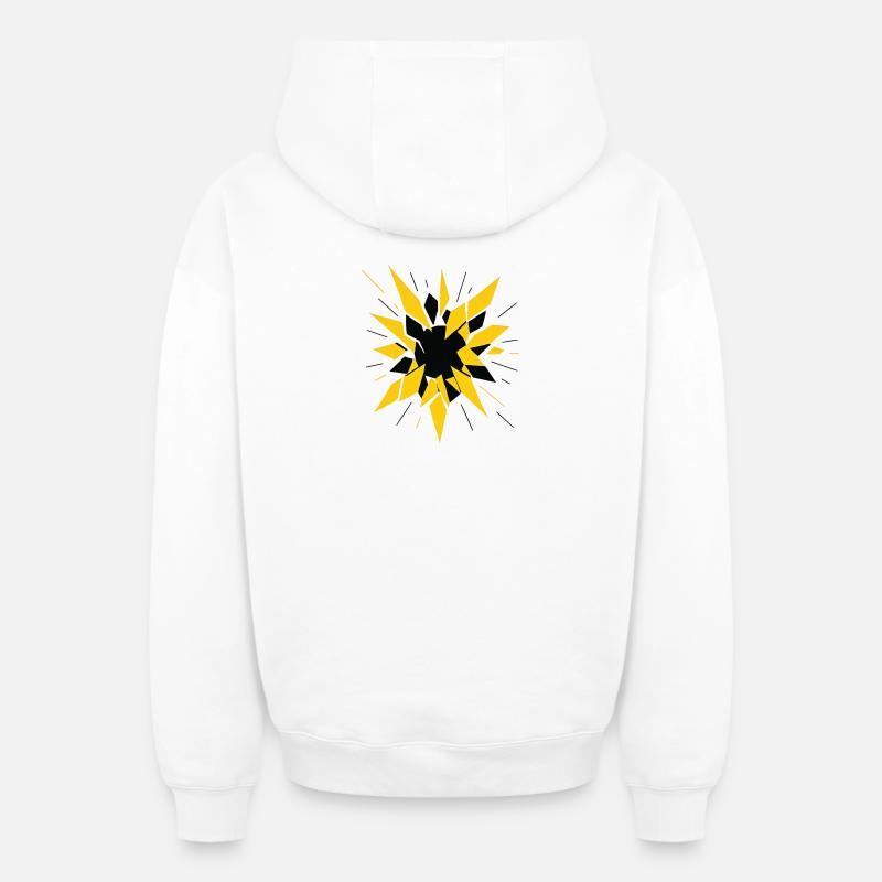 Fragmentation radioactive – Conception physique - Sweat à capuche unisexe zippé oversize épais SPREAD - blanc