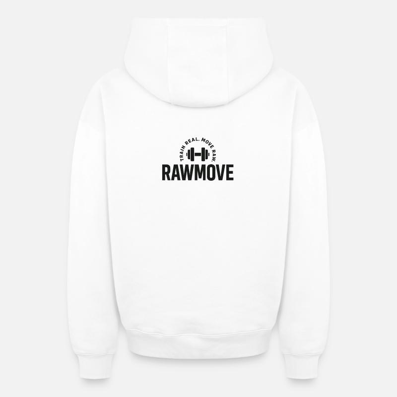 RAWMOVE - Sweat à capuche unisexe zippé oversize épais SPREAD - blanc