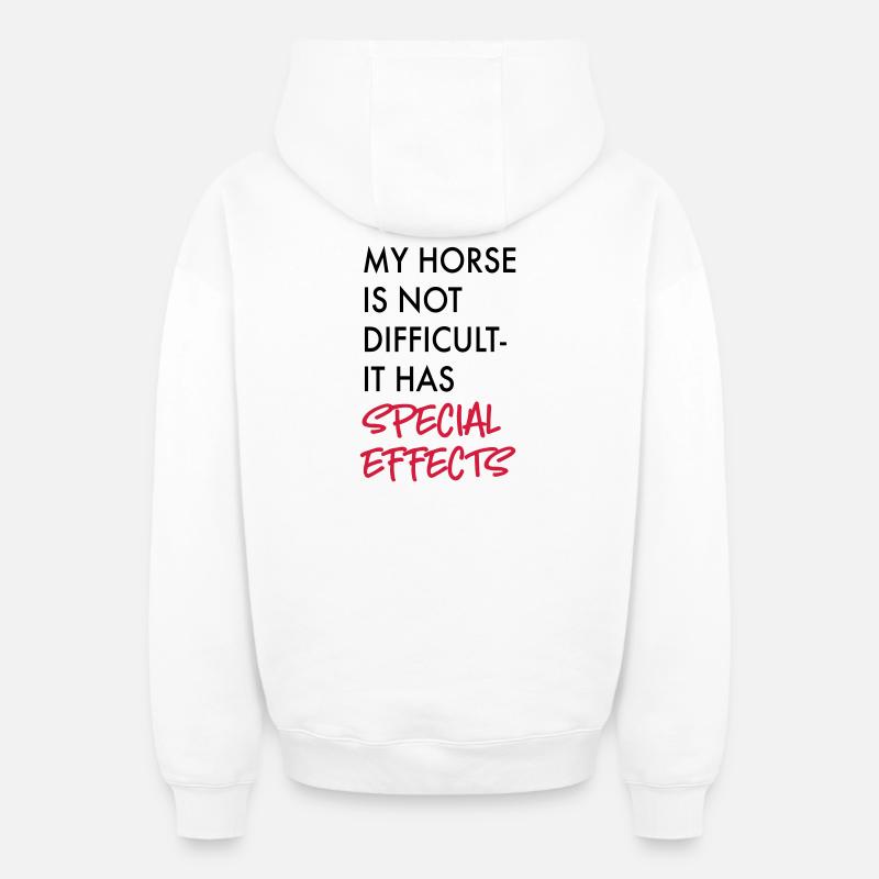 Cheval - Sweat à capuche unisexe zippé oversize épais SPREAD - blanc