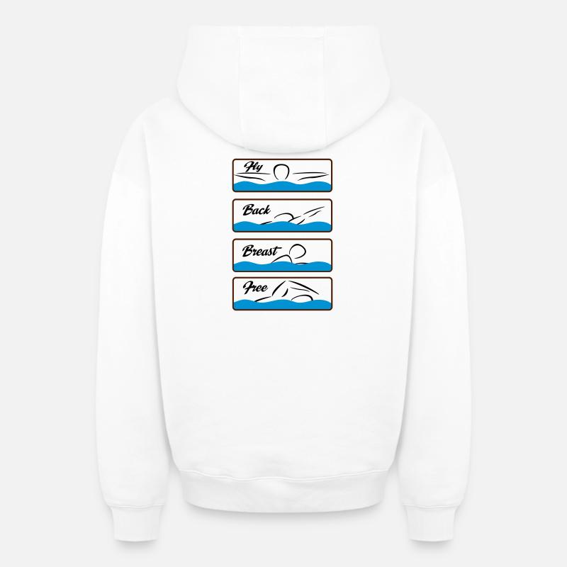 nage - Sweat à capuche unisexe zippé oversize épais SPREAD - blanc
