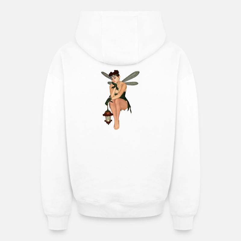 ELFE - Sweat à capuche unisexe zippé oversize épais SPREAD - blanc