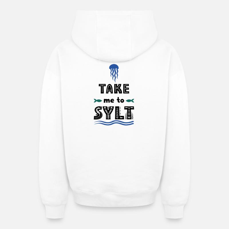 Sylt - Sweat à capuche unisexe zippé oversize épais SPREAD - blanc