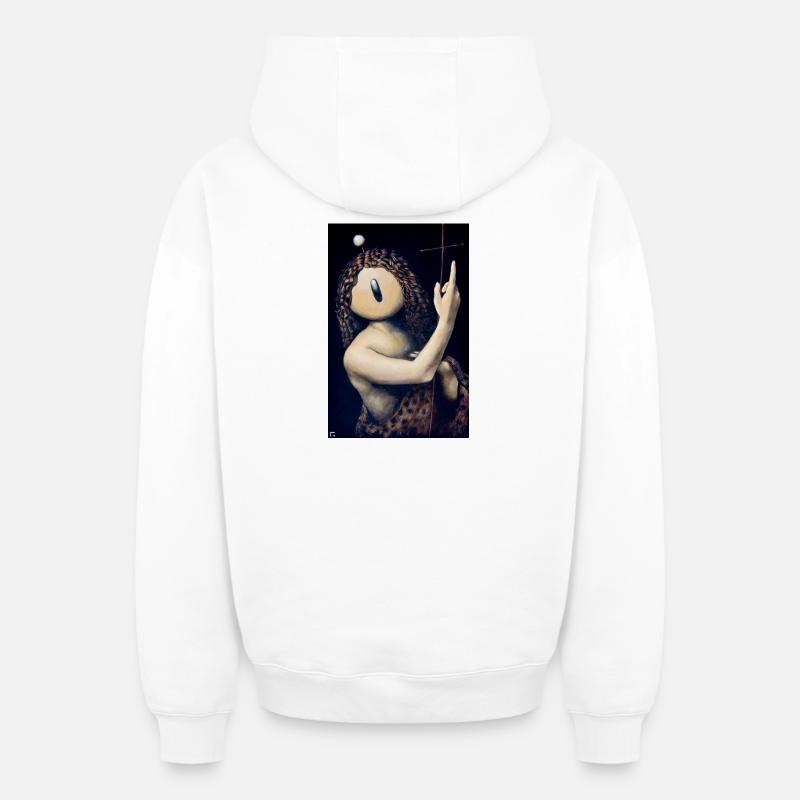 St jean le Botiste - Sweat à capuche unisexe zippé oversize épais SPREAD - blanc