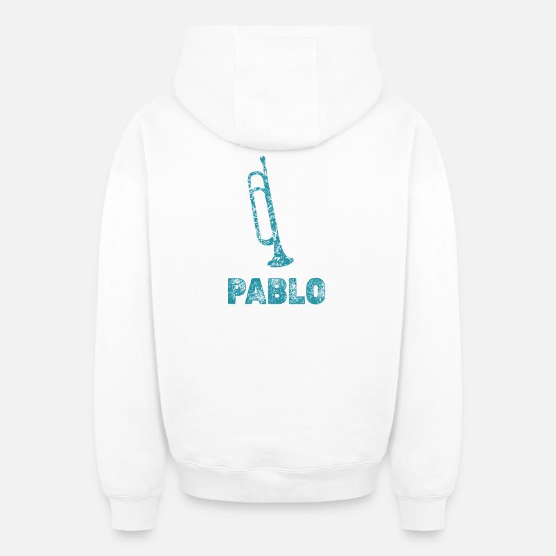 Pablo - Sweat à capuche unisexe zippé oversize épais SPREAD - blanc