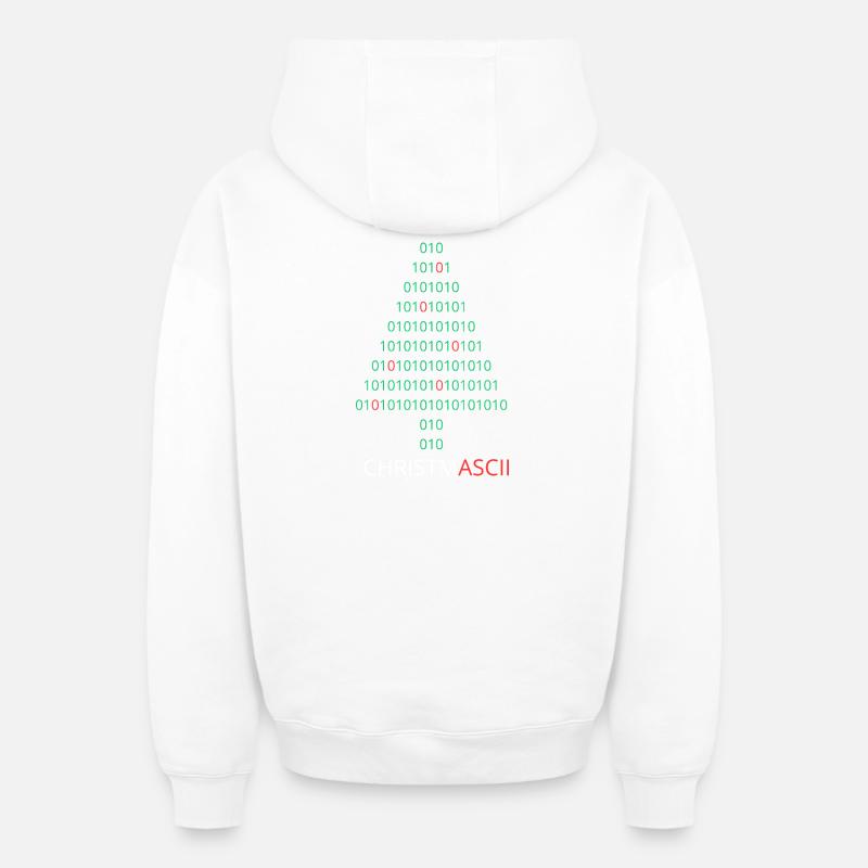 Christmascii - Sweat à capuche unisexe zippé oversize épais SPREAD - blanc
