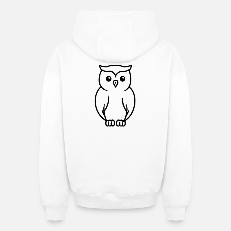 Eule - Oversized Heavyweight Unisex Zip Hoodie - Weiß