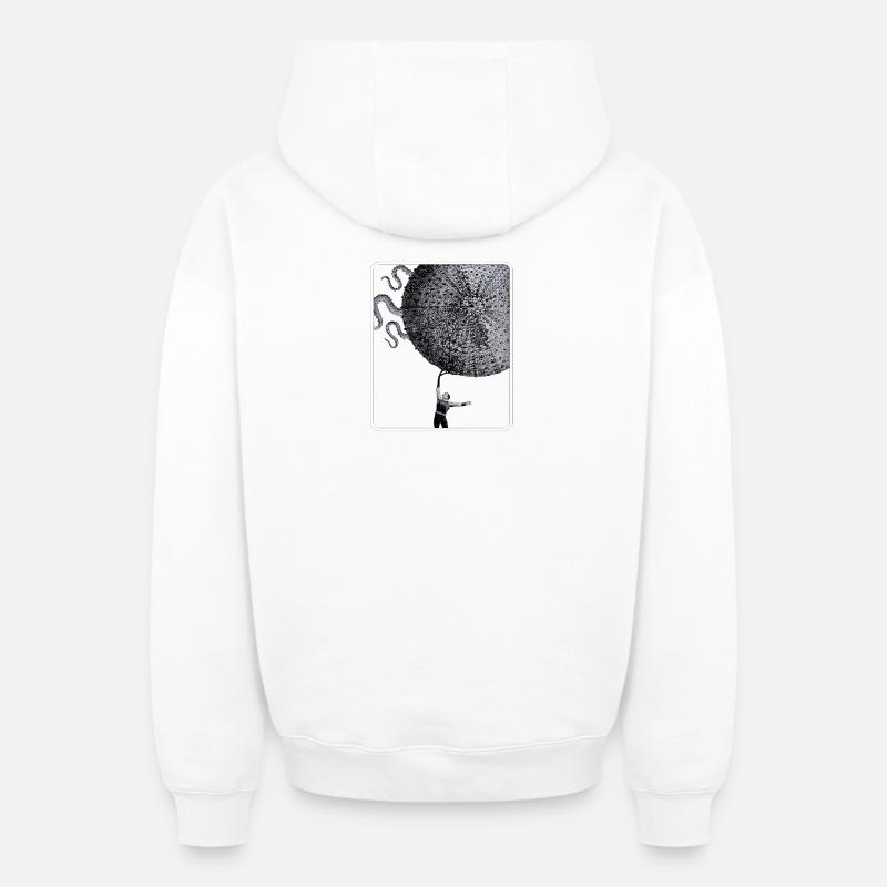 Soulève-le - Sweat à capuche unisexe zippé oversize épais SPREAD - blanc