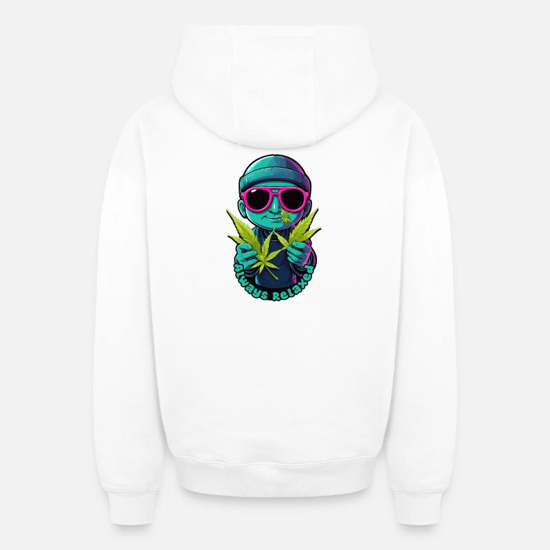 Hipster décontracté - Sweat à capuche unisexe zippé oversize épais SPREAD - blanc