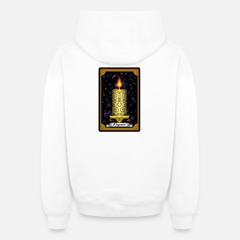 Carte de Tarot "Espoir" - Sweat à capuche unisexe zippé oversize épais SPREAD - blanc