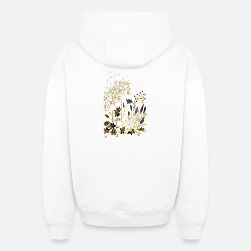 Fleur - Sweat à capuche unisexe zippé oversize épais SPREAD - blanc
