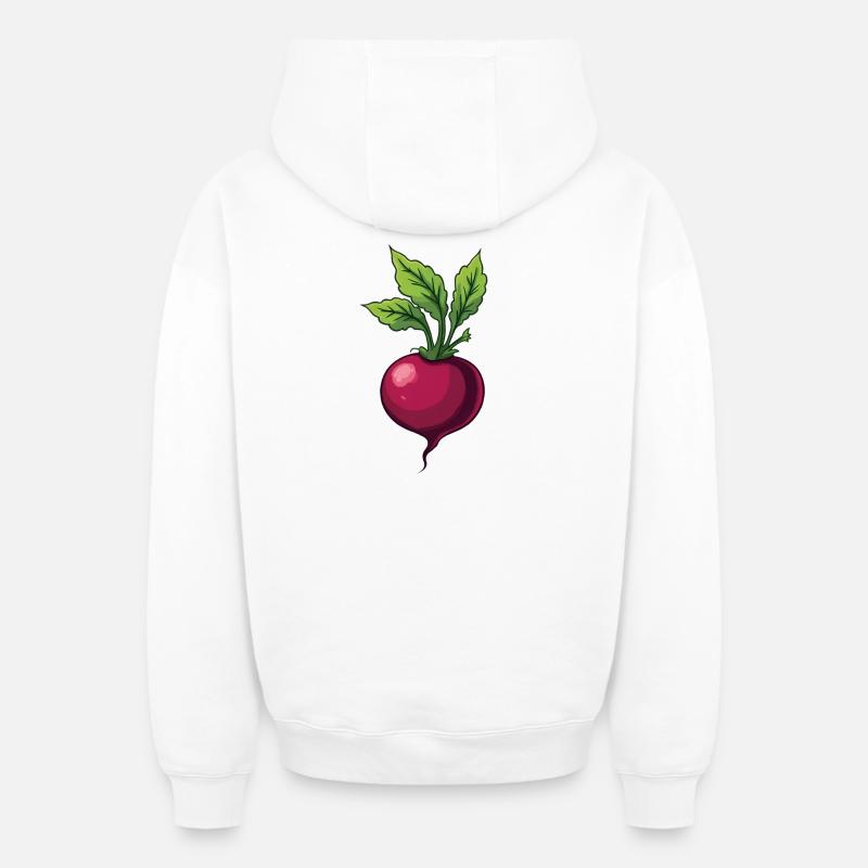 Betterave - Sweat à capuche unisexe zippé oversize épais SPREAD - blanc
