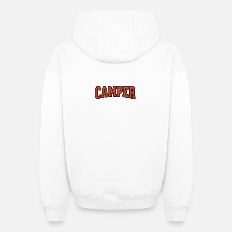 Camping-car - Sweat à capuche unisexe zippé oversize épais SPREAD - blanc