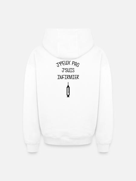Nurse PKrankenschwester Infirmier Infirmière - Oversized Heavyweight Unisex Zip Hoodie - white