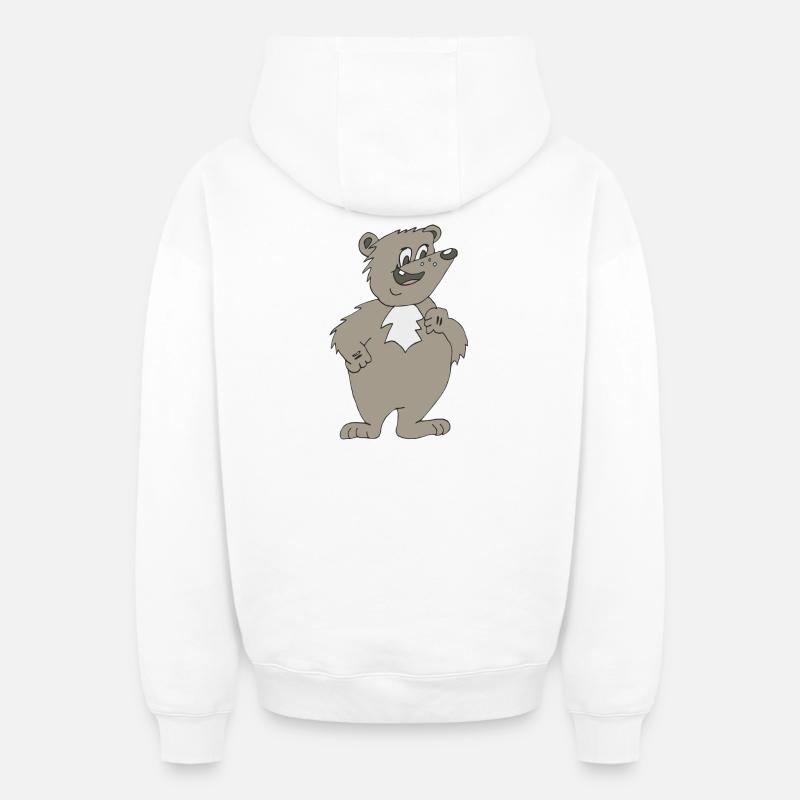 bär comcistyle - Sweat à capuche unisexe zippé oversize épais SPREAD - blanc