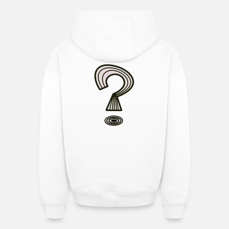 Point d’interrogation de Cean - Sweat à capuche unisexe zippé oversize épais SPREAD - blanc
