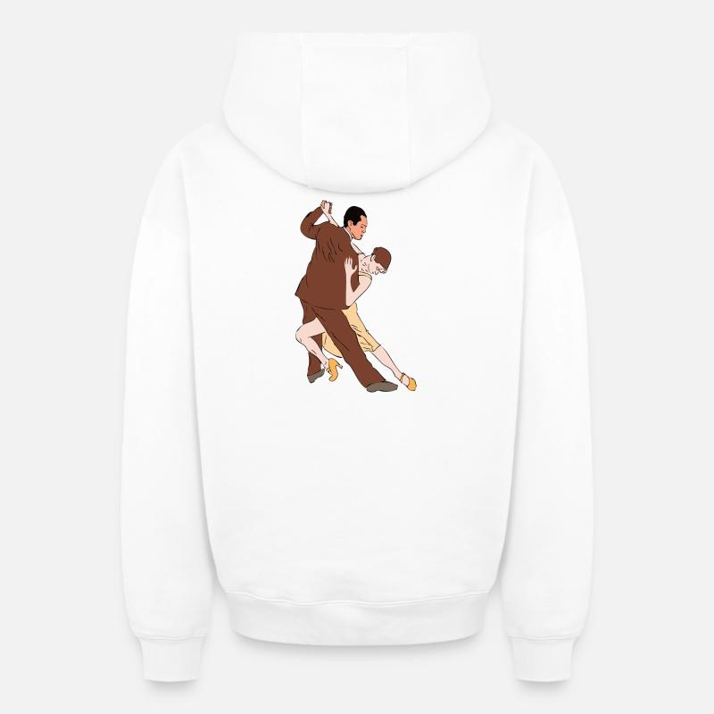 tango argentino - Sweat à capuche unisexe zippé oversize épais SPREAD - blanc