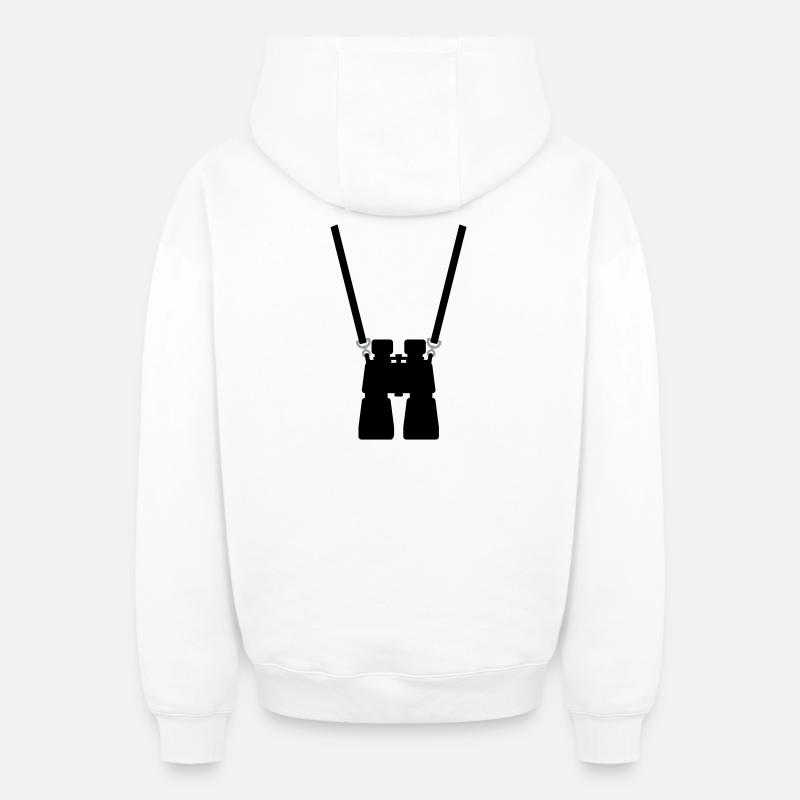 binoculaire - Sweat à capuche unisexe zippé oversize épais SPREAD - blanc