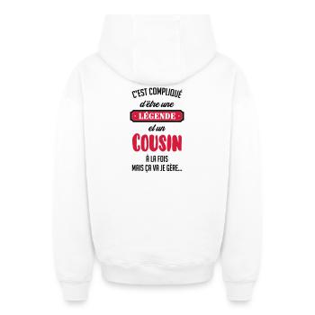 Onkel / Tante / Vetter / Cousin / Kusine - Oversized Heavyweight Unisex Zip Hoodie - Weiß - Hinten - AI Model Male 178 light (178cm)