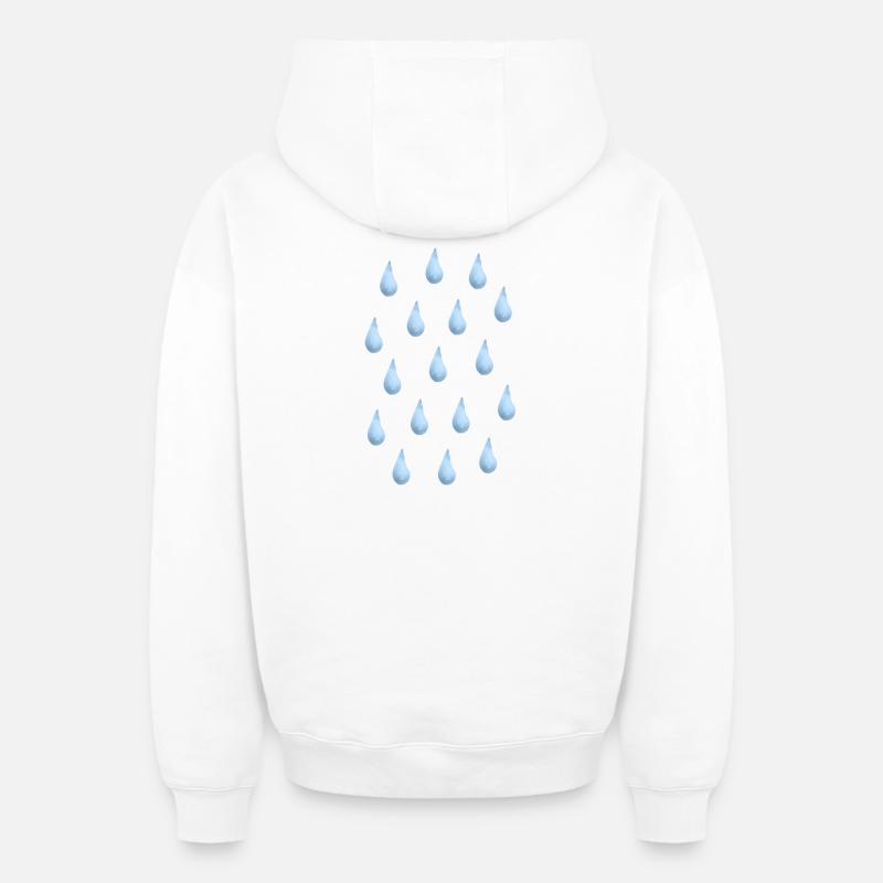 Gouttes de pluie - Sweat à capuche unisexe zippé oversize épais SPREAD - blanc