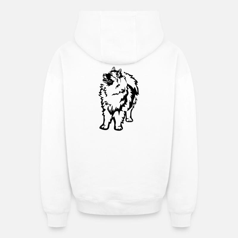 Wolfsspitz - Oversized Heavyweight Unisex Zip Hoodie - Weiß