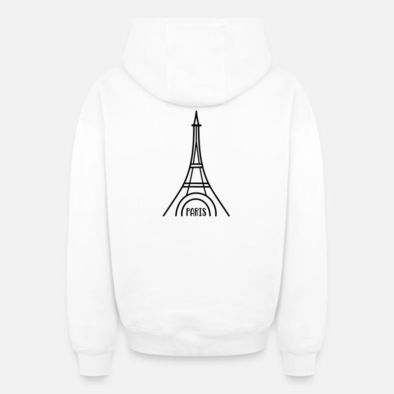 Paris mit Eiffelturm - Oversized Heavyweight Unisex Zip Hoodie - Weiß