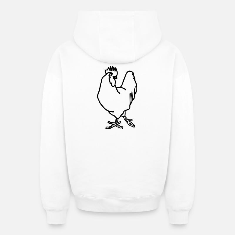 Coq - Sweat à capuche unisexe zippé oversize épais SPREAD - blanc