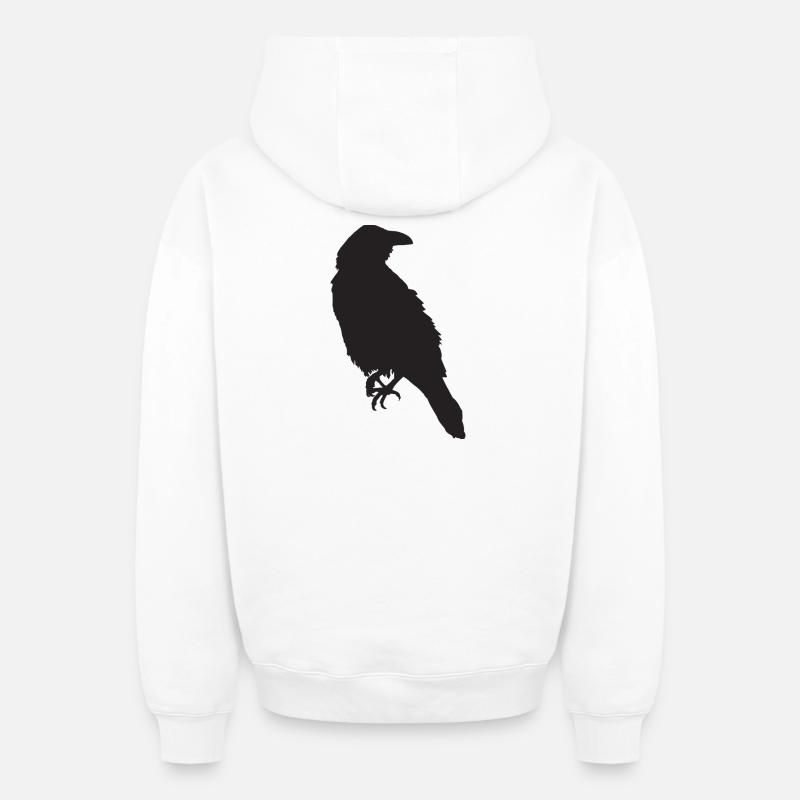 Crow III - Sweat à capuche unisexe zippé oversize épais SPREAD - blanc