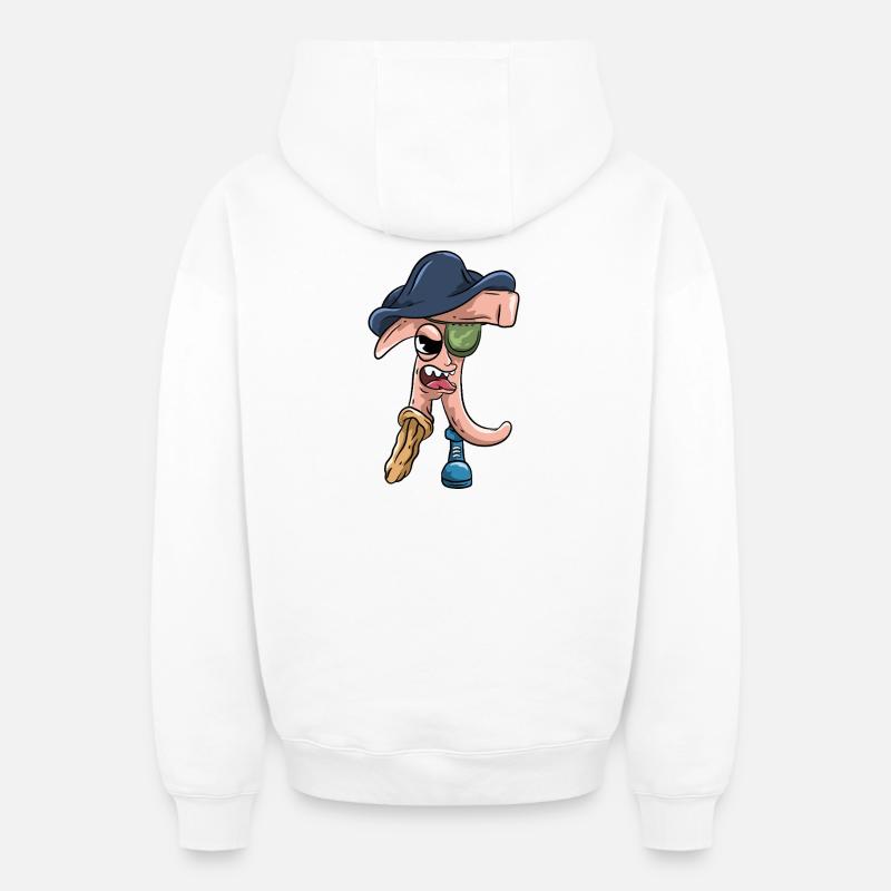 Pi – Pirate des mathématiques - Sweat à capuche unisexe zippé oversize épais SPREAD - blanc