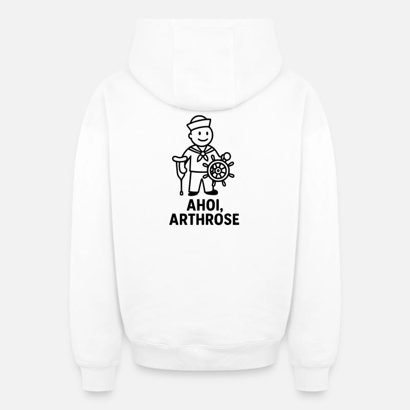 Arthrose Ahoy - Sweat à capuche unisexe zippé oversize épais SPREAD - blanc