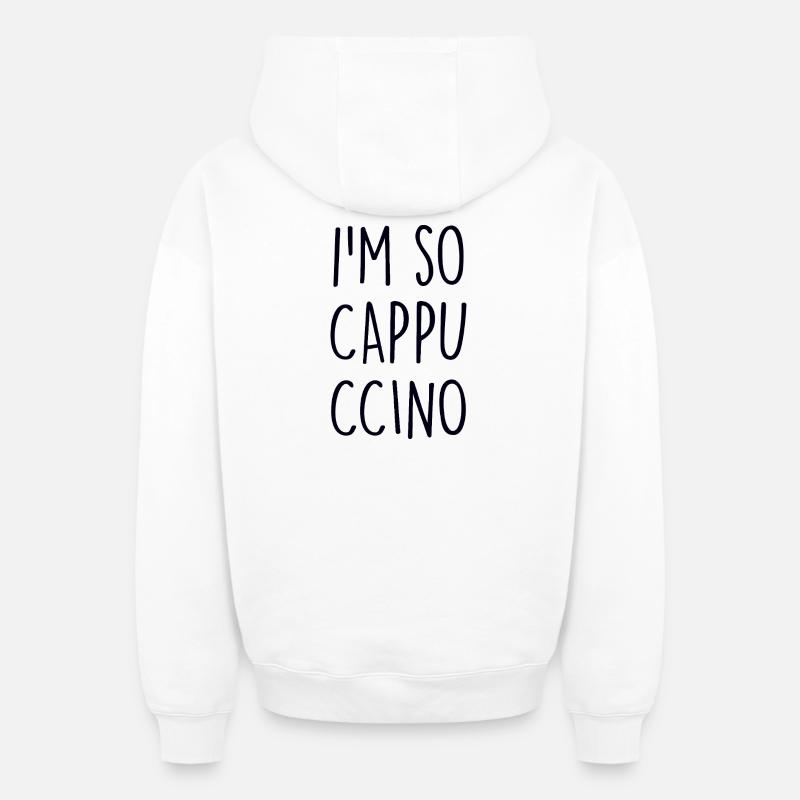 Cappuccino - Sweat à capuche unisexe zippé oversize épais SPREAD - blanc