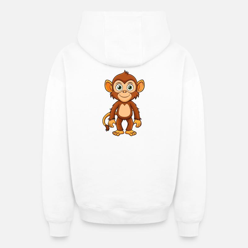 Affe - Oversized Heavyweight Unisex Zip Hoodie - Weiß