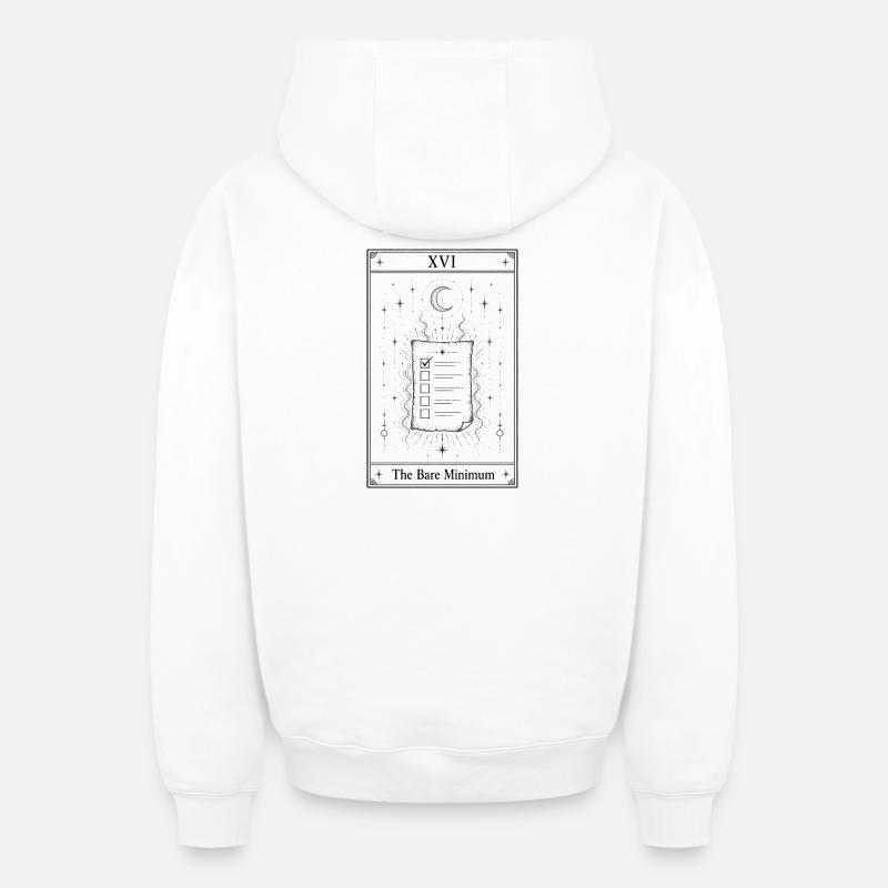 Le strict minimum | Carte de tarot - Sweat à capuche unisexe zippé oversize épais SPREAD - blanc