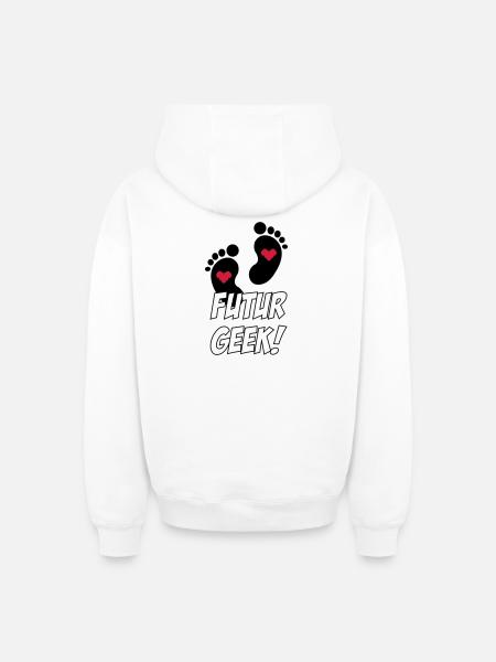 Futur Geek ! - Sweat à capuche unisexe zippé oversize épais SPREAD - blanc