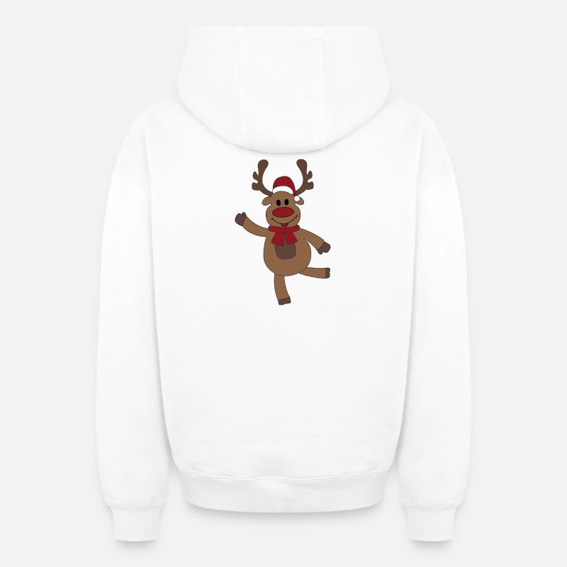 Noël - Sweat à capuche unisexe zippé oversize épais SPREAD - blanc