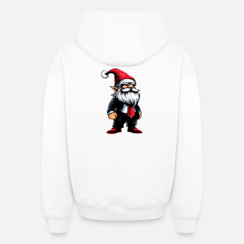 Gnome Noël Gnome - Sweat à capuche unisexe zippé oversize épais SPREAD - blanc