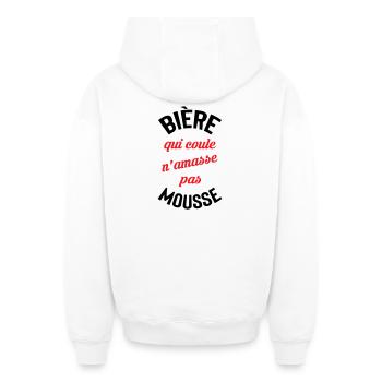 Rolling beer doesn't build foam - Oversized Heavyweight Unisex Zip Hoodie - white - Back - AI Model Male 178 light (178cm)