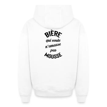 Rolling beer doesn't build foam - Oversized Heavyweight Unisex Zip Hoodie - white - Back - AI Model Male 178 light (178cm)