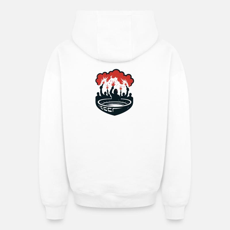 Pyrotechnics Stadium - Oversized Heavyweight Unisex Zip Hoodie - white