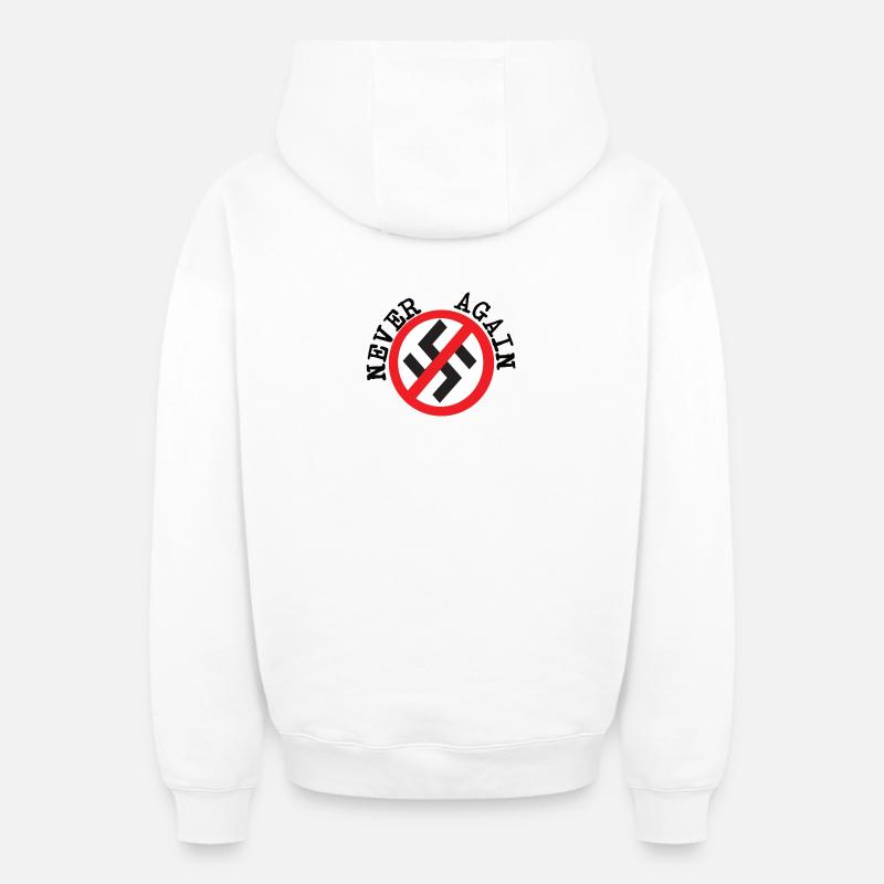 Plus jamais - Sweat à capuche unisexe zippé oversize épais SPREAD - blanc