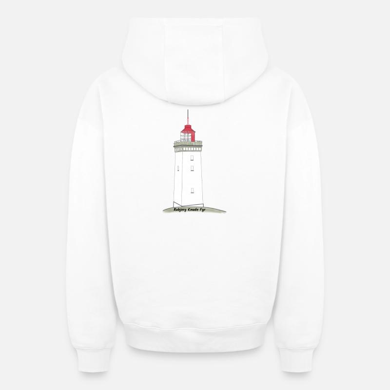 Dessin de Rubjerg Knude - Sweat à capuche unisexe zippé oversize épais SPREAD - blanc