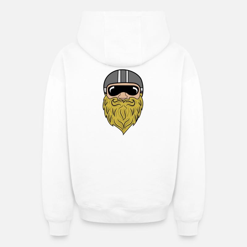 Bart Ziegenbart Bartfrisur Schnurrbart Bartträger - Oversized Heavyweight Unisex Zip Hoodie - Weiß