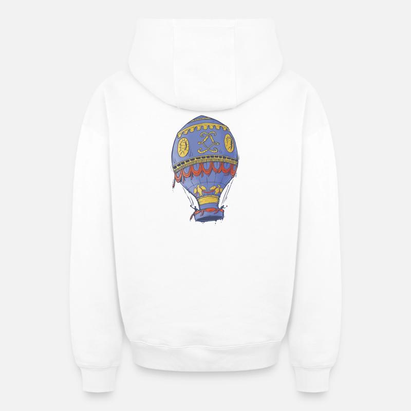 Montgolfière - Sweat à capuche unisexe zippé oversize épais SPREAD - blanc